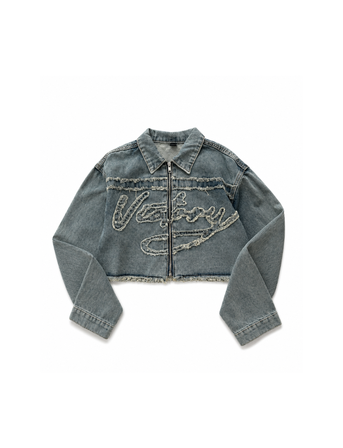 Vintage Light Wash Denim Zip Up