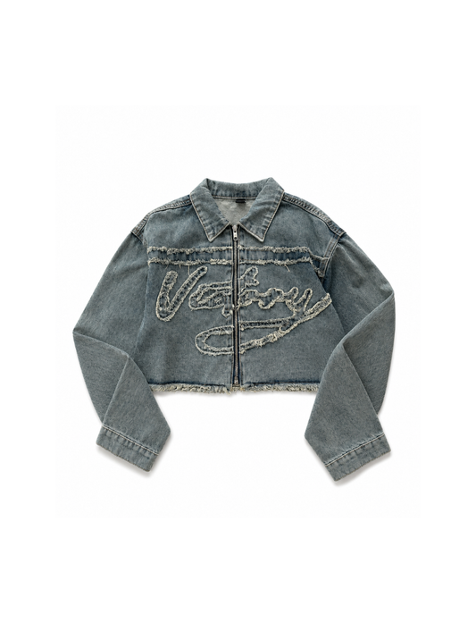 Vintage Light Wash Denim Zip Up