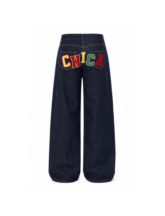 Dark Wash CHICA Graphic Embroidered Jeans