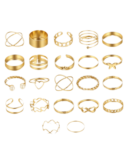 Set of Gold Rings 20 Psc