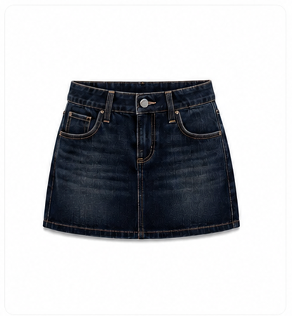 Dark denim mini skirt
