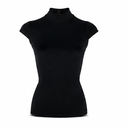 Black mock neck top